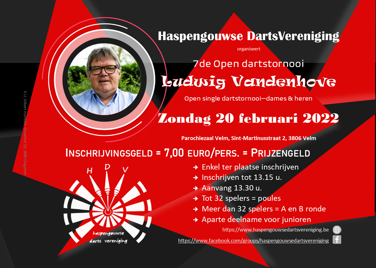 7de Open Dartstornooi Ludwig Vandenhove Ludwig Vandenhove